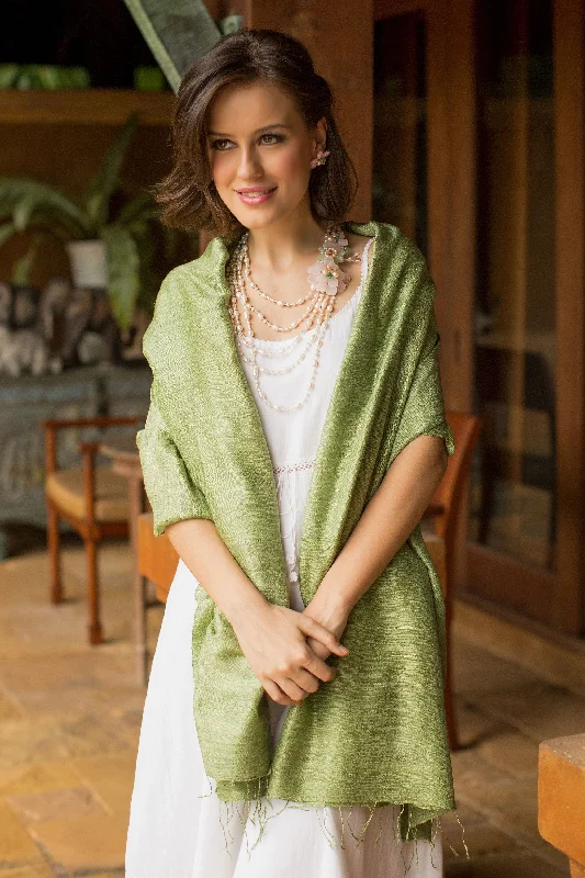 Women's Slovak Wool SweatersGreen Treasure Hand Made Silk Shawl