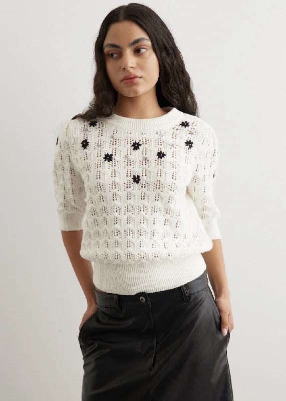 Women's Lapel Collar SweatersCaponi Knit Jumper