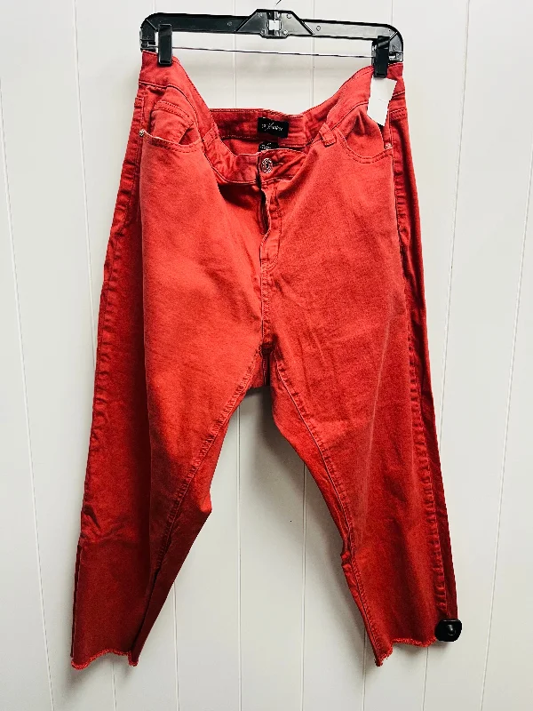 Women's Jodhpurs with U-Shaped CollarJeans Skinny By MORGAN & WALKER In Red, Size: 20