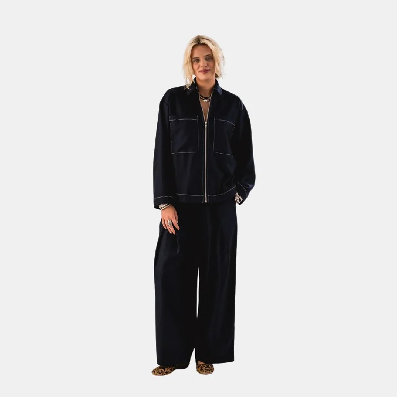 Women's Coats with Fur TrimKhaiLL Jacket (Dark Blue)