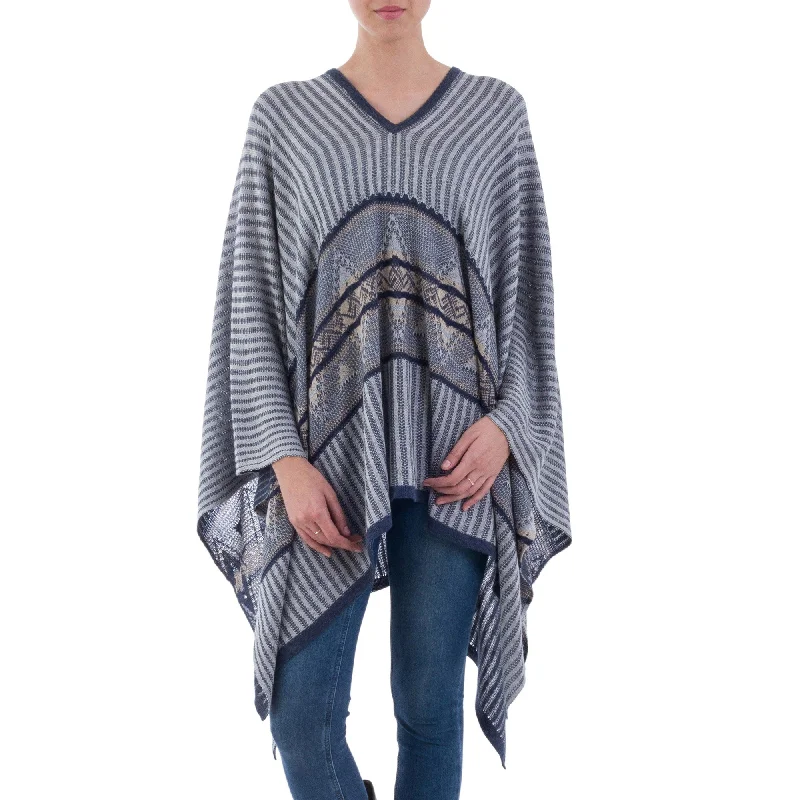 Women's Fine Gauge SweatersMemories Past Geometric Bohemian Poncho