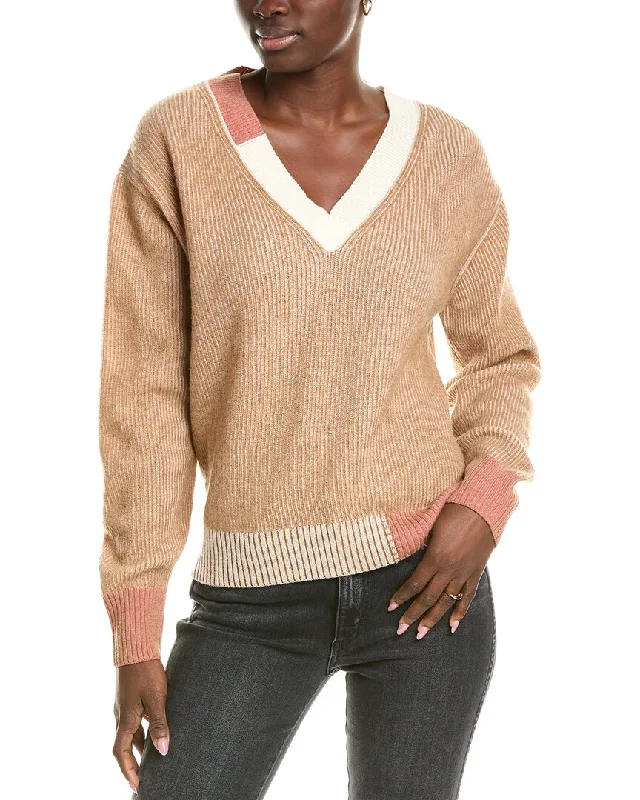 Women's Sweetheart Collar SweatersBrodie Cashmere Wool & Cashmere-Blend Plaited Color Pop Jumper