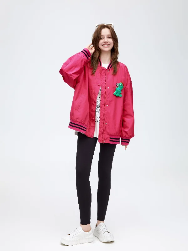 Women's Leather CoatsDragon Fruit Baseball Jacket