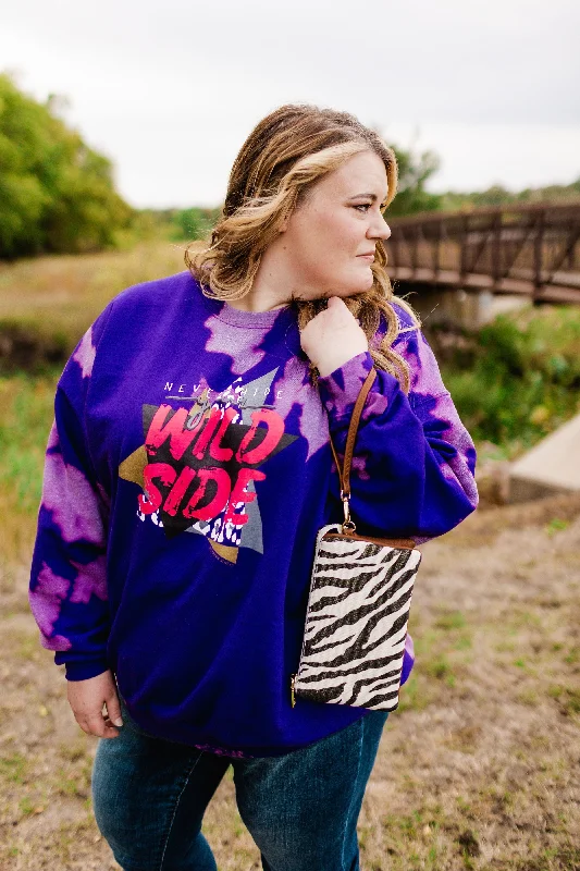 Women's Coats with Fur Trim"NEVER HIDE YOUR WILD SIDE" GRAPHIC SWEATSHIRT