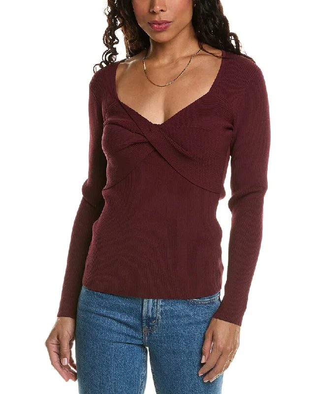 Women's Lithuanian Wool SweatersElie Tahari Sweetheart Twist Front Top