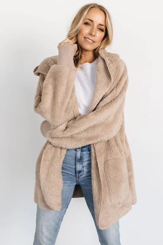 Women's Long CoatsMelrose Teddy Jacket | Taupe