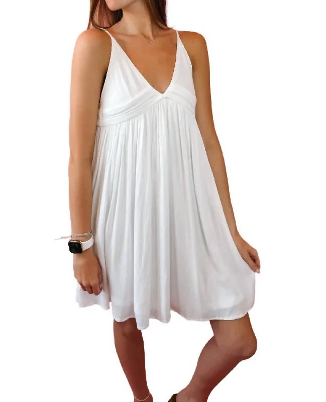 Women's V-Shaped-Neck DressesAddie Dress In White