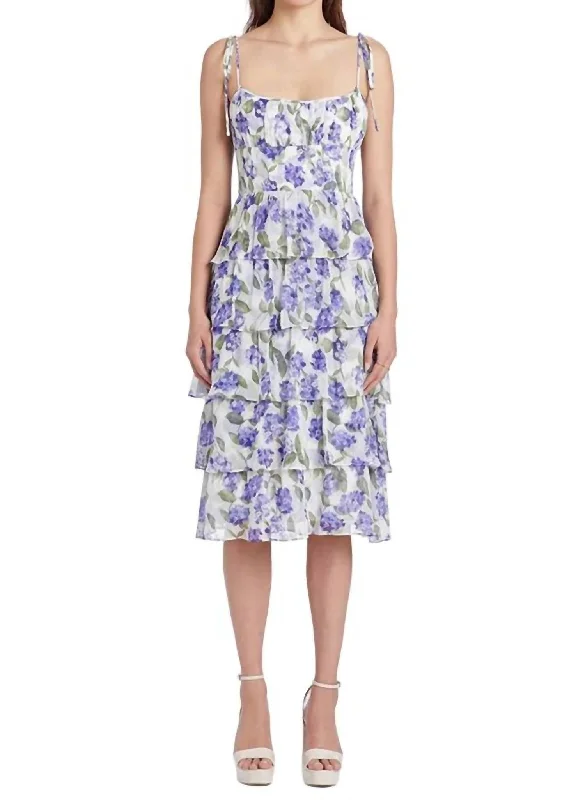 Women's V-Shaped Collar DressesAdelina Dress In Margate Print