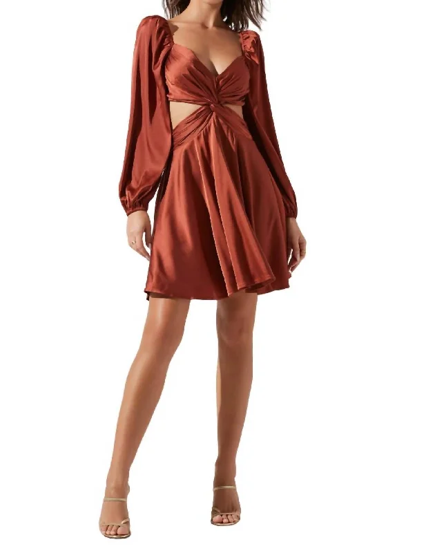 Women's Notched Collar DressesAnamaria Dress In Rust