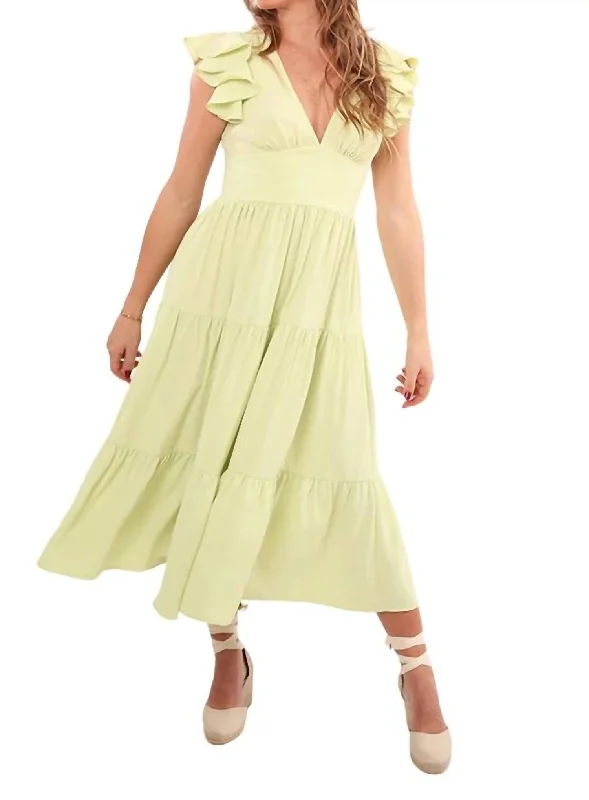 Women's U-Shaped Collar DressesAnnette Dress In Cucumber