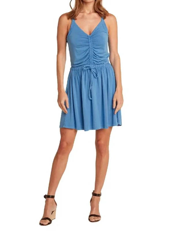 Women's Square-Back DressesApron Sundress In Pacific Blue