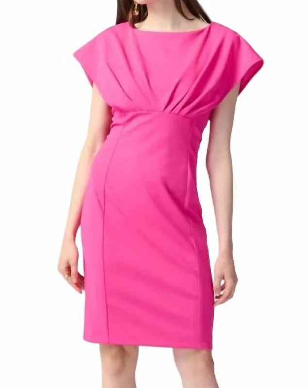 Women's Mandarin Collar DressesAudra Sheath Dress In Ultra Pink