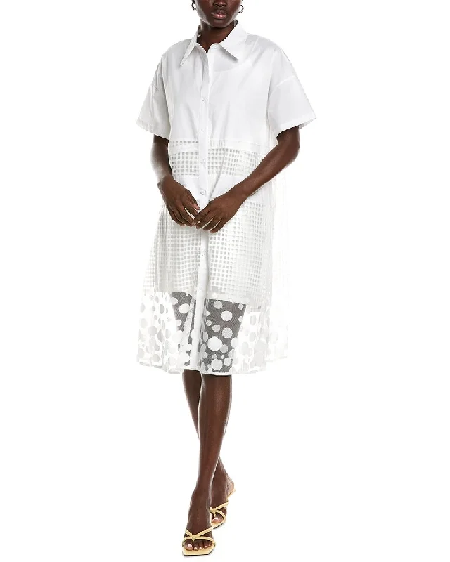 Women's Notched Collar DressesBeulah Mesh Shirtdress