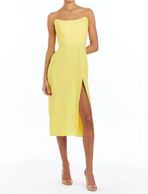 Women's V-Shaped Collar DressesChamberlain Dress In Electric Yellow