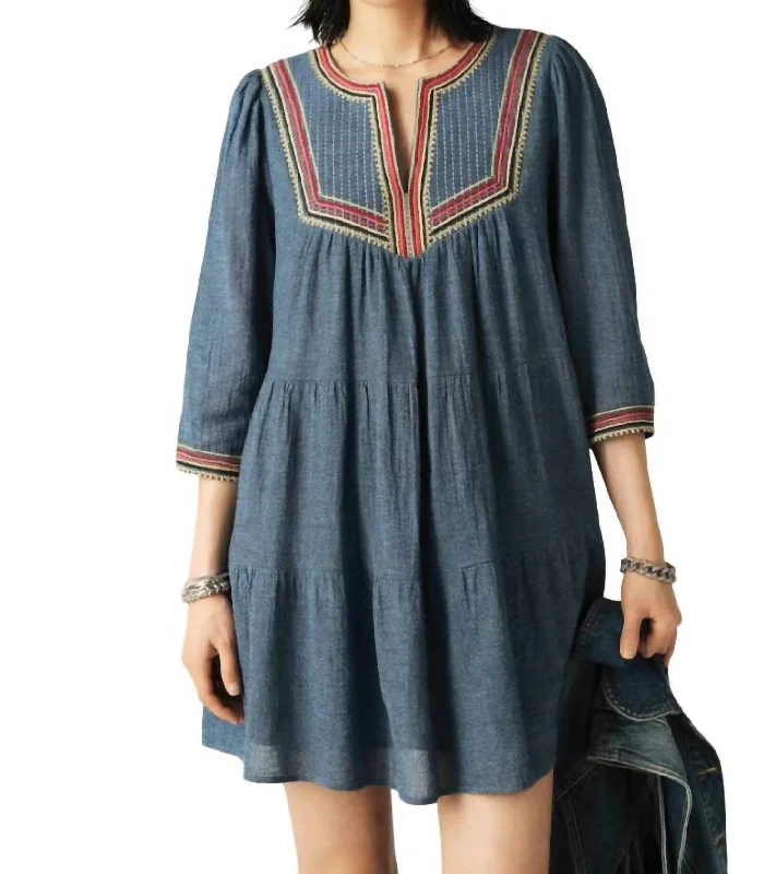 Women's Tiered DressesCiana Dress In Blue Denim