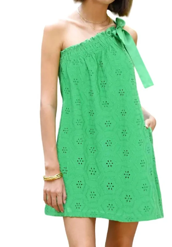 Women's High-Neck DressesEllis Eyelet Dress In Green