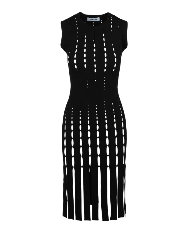 Women's Collarless DressesKnitted Cut-Out Dress