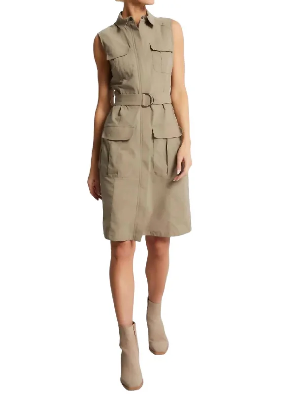 Women's Narrow-Neck DressesMallory Utility Dress In Khaki