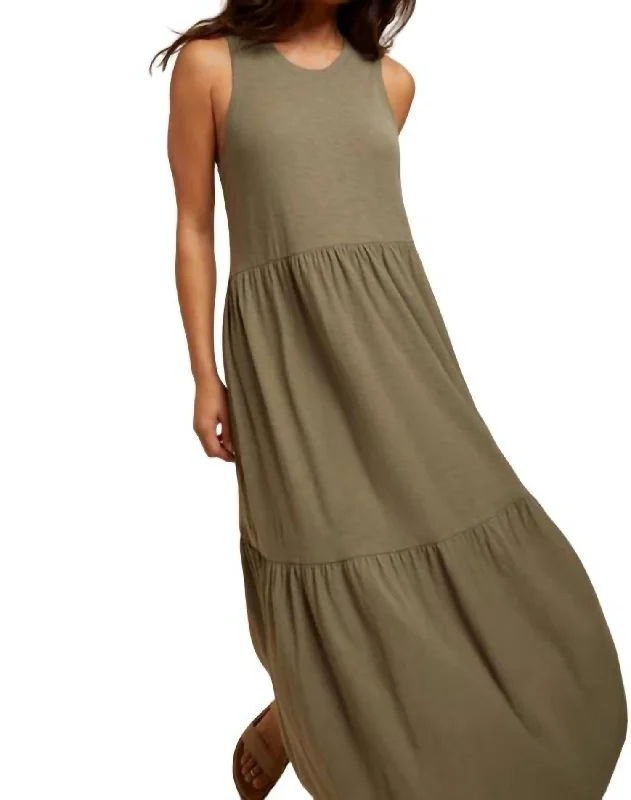 Women's Pleated DressesMelissa Tiered Tank Dress In Ivy