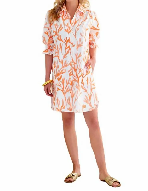 Women's Square-Neck DressesMiller Dress In Coral Print