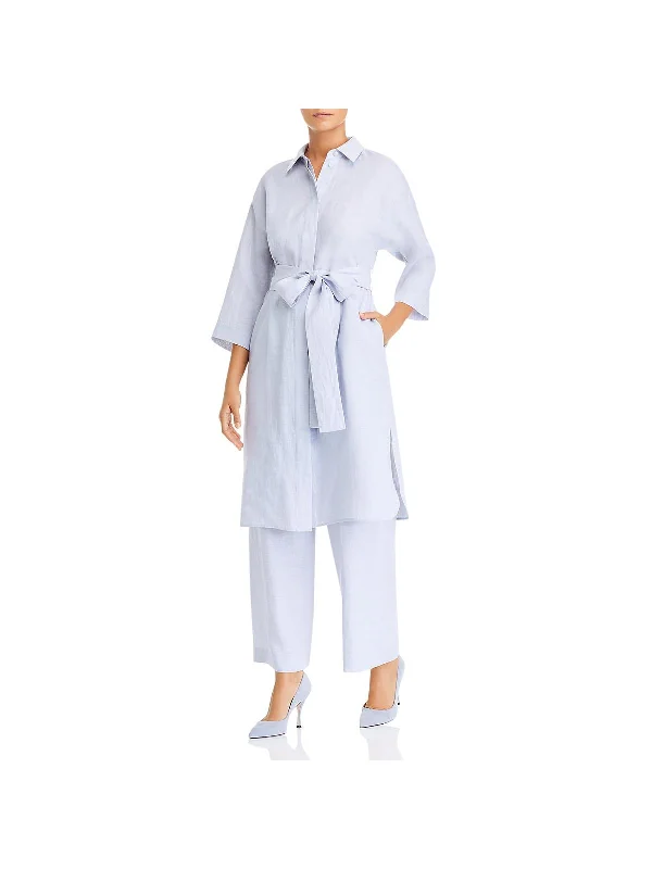 Women's Midi DressesRhodes Womens Linen Duster Shirtdress