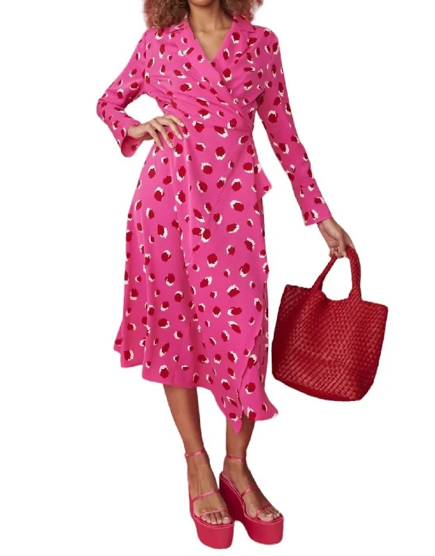 Women's Off-Shoulder DressesSorrento Wrap Dress In Pink/red