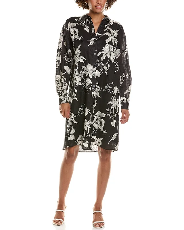 Women's High Collar DressesTeri Jon by Rickie Freeman Flower Print Shirtdress