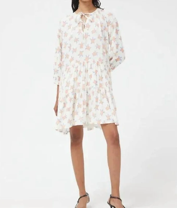 Women's High-Neck DressesTurtle Print Dress In Cream