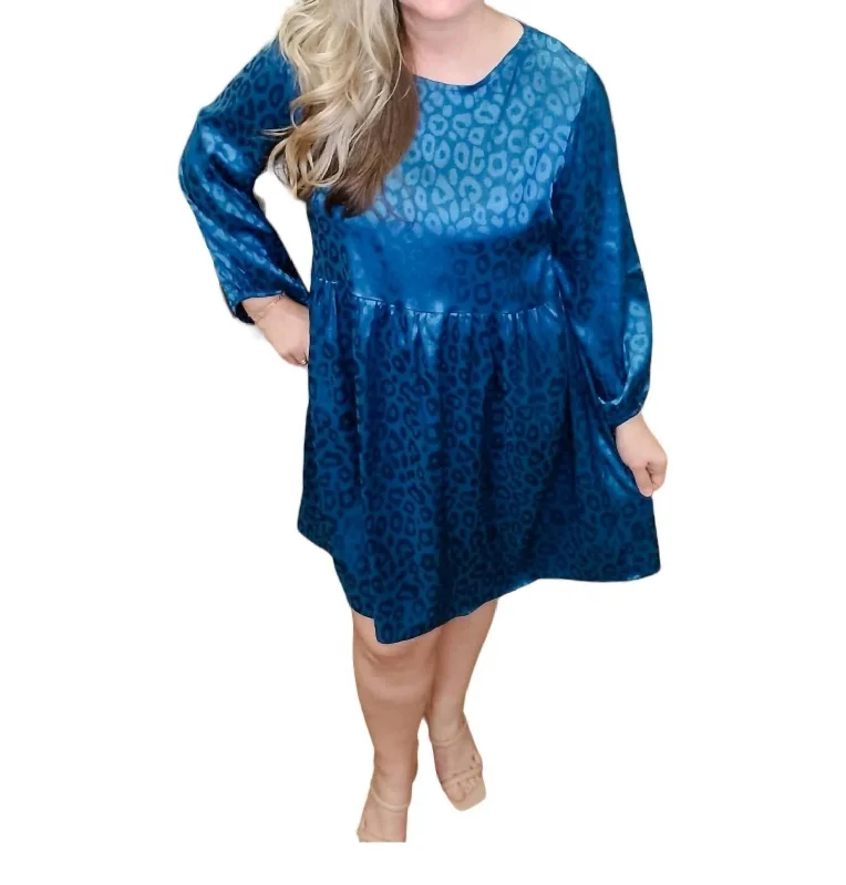 Women's Tiered DressesWild Girl Long Sleeve Dress In Teal