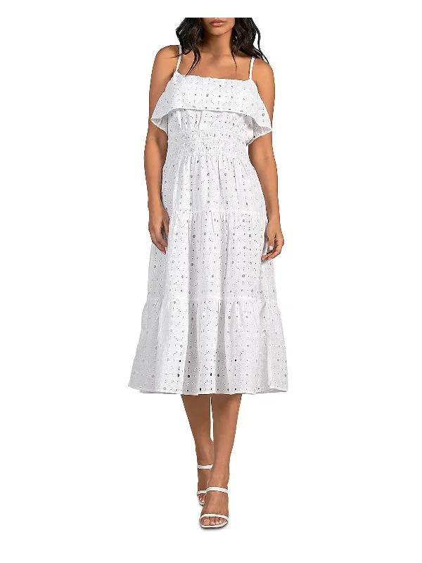 Women's Strapless DressesWomens Eyelet Tiered Sundress