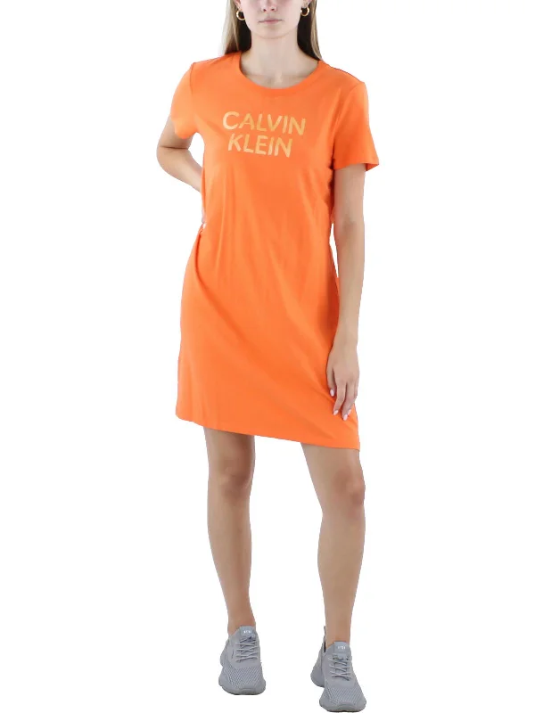 Women's Mini DressesWomens Logo Knit T-Shirt Dress