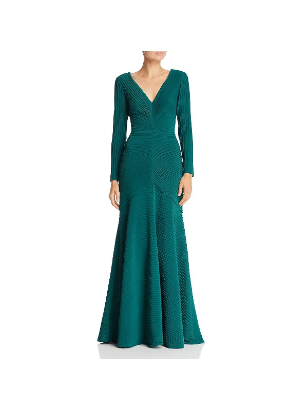 Women's High-Low DressesWomens Pintuck Long Sleeves Evening Dress