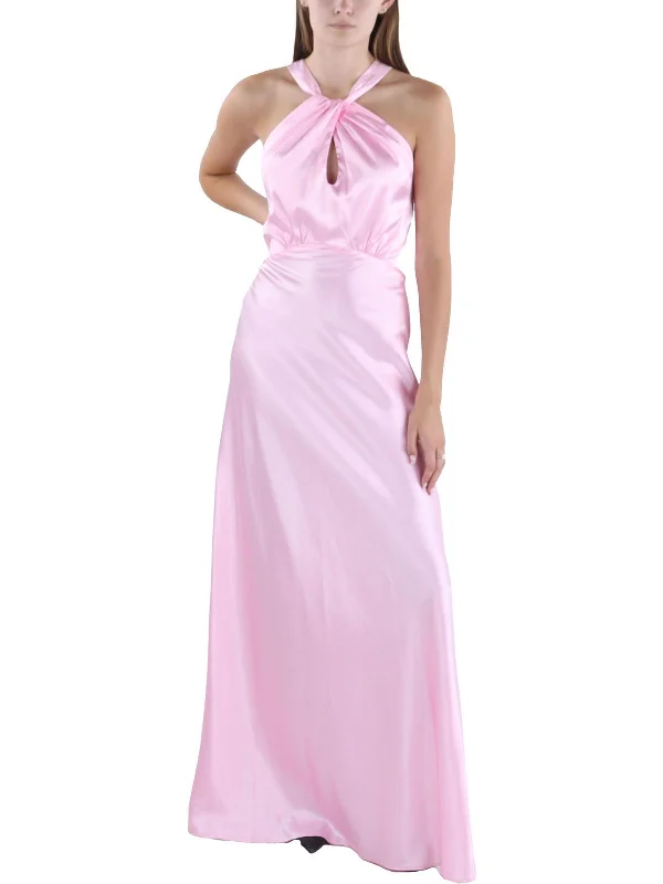 Women's Pleated DressesWomens Satin Twist Front Slip Dress