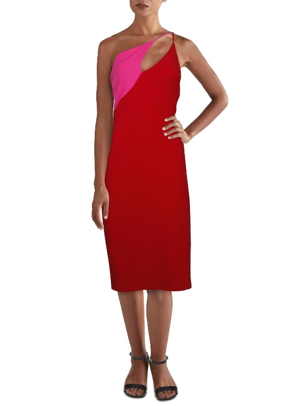 Women's U-Shaped-Neck DressesWomens Scuba Asymmetric Sheath Dress