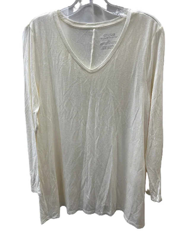 Women's Blouse with Notched CollarTop Long Sleeve Basic By Chicos  Size: M