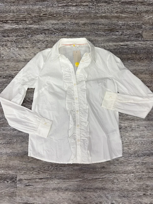 Women's Blouse with High CollarTop Long Sleeve By Boden Size: Xs