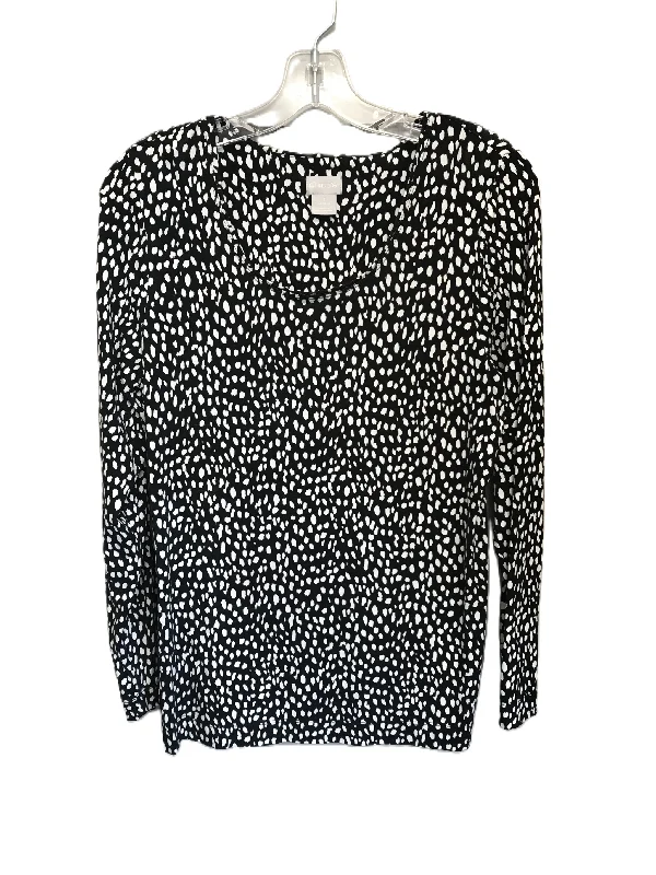 Women's Blouse with Collarless DesignTop Long Sleeve By Chicos  Size: M