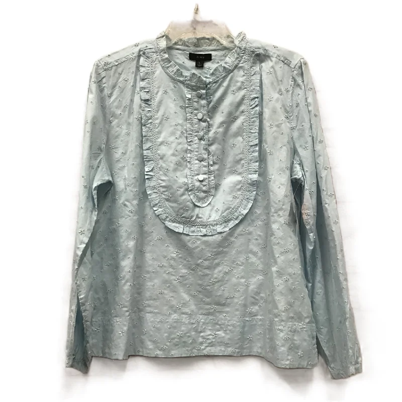 Women's Blouse with Peter Pan CollarTop Long Sleeve By J. Crew  Size: L