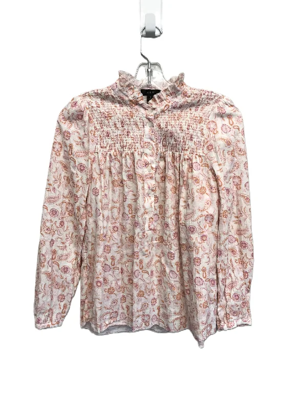 Women's Blouse with Rounded CollarTop Long Sleeve By J. Crew  Size: S