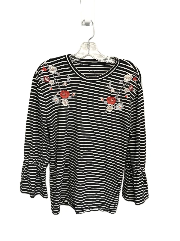 Women's Blouse with V-Shaped CollarTop Long Sleeve By Loft  Size: M