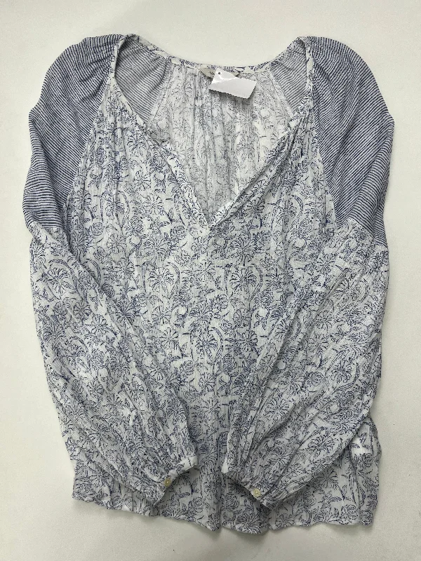 Women's Blouse with High CollarTop Long Sleeve By Lucky Brand  Size: L