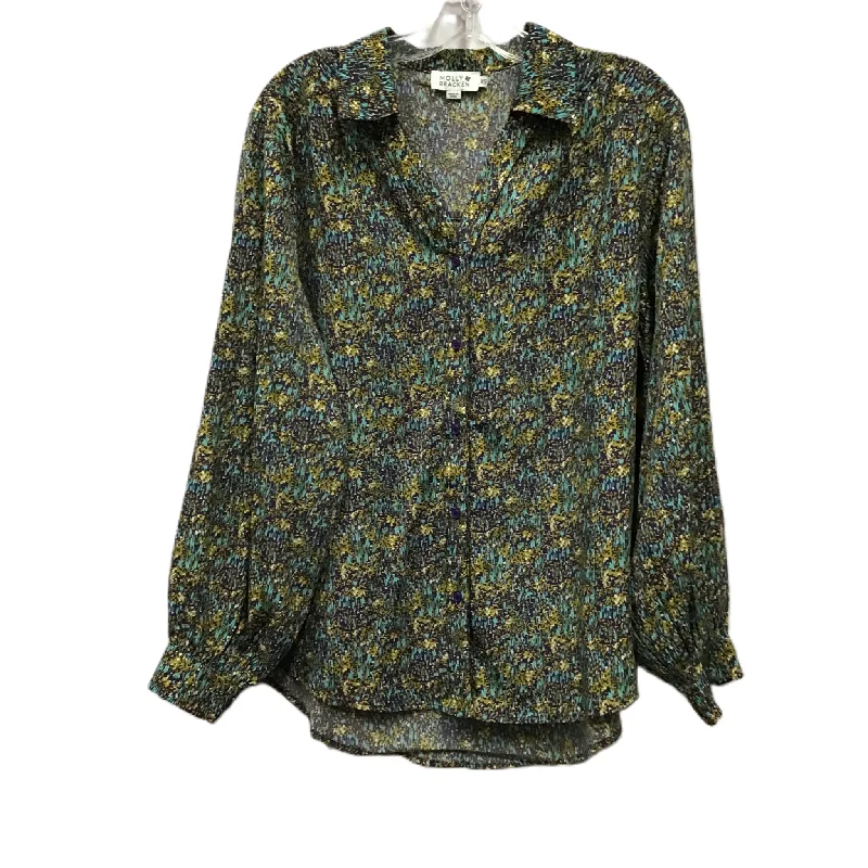 Women's Blouse with Low CollarTop Long Sleeve By Molly Bracken  Size: Xs